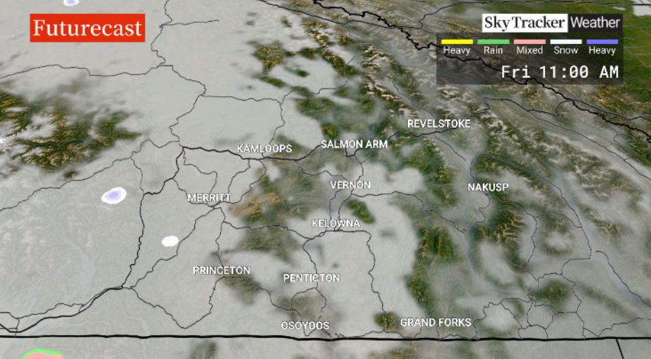 Clouds roll back in during the day on Friday, helping moderate temperatures slightly.