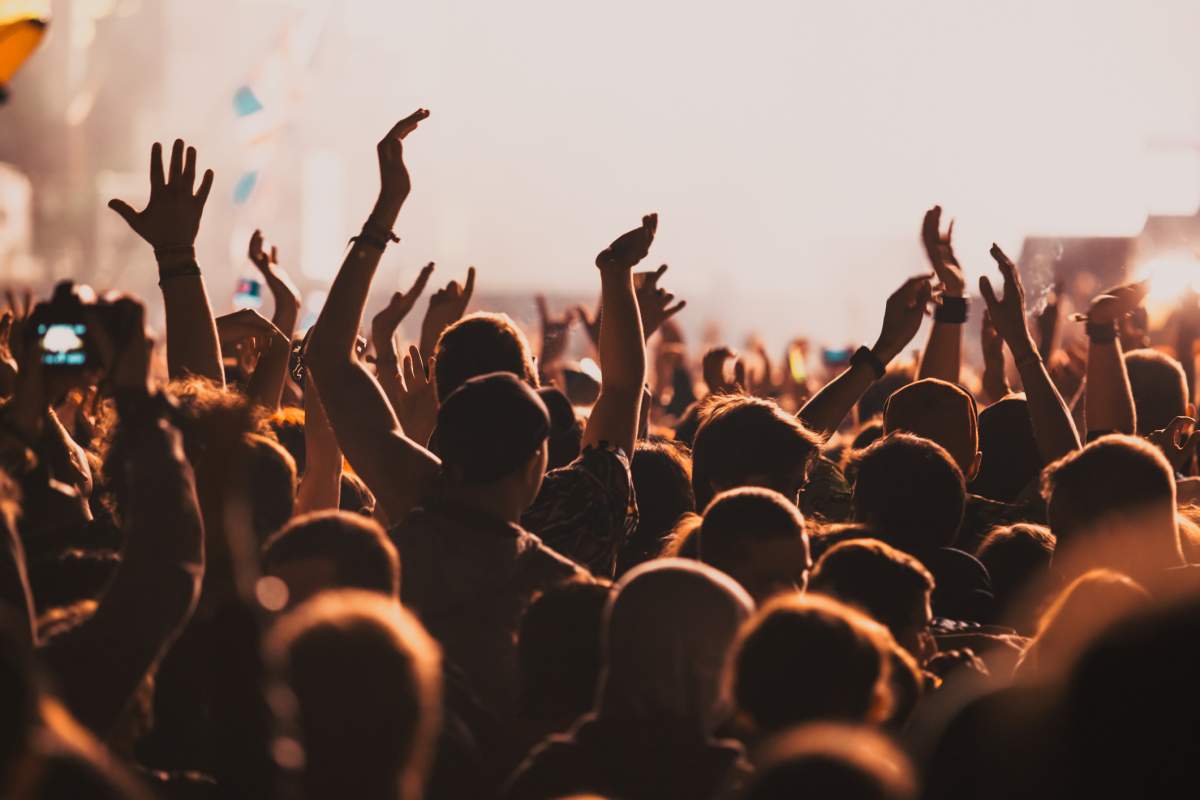Crowd of people at a concert.