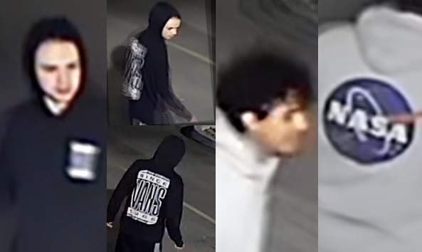 Two men are being sought by Guelph police in an incident at a business in the York Road/Wells Street area in October.