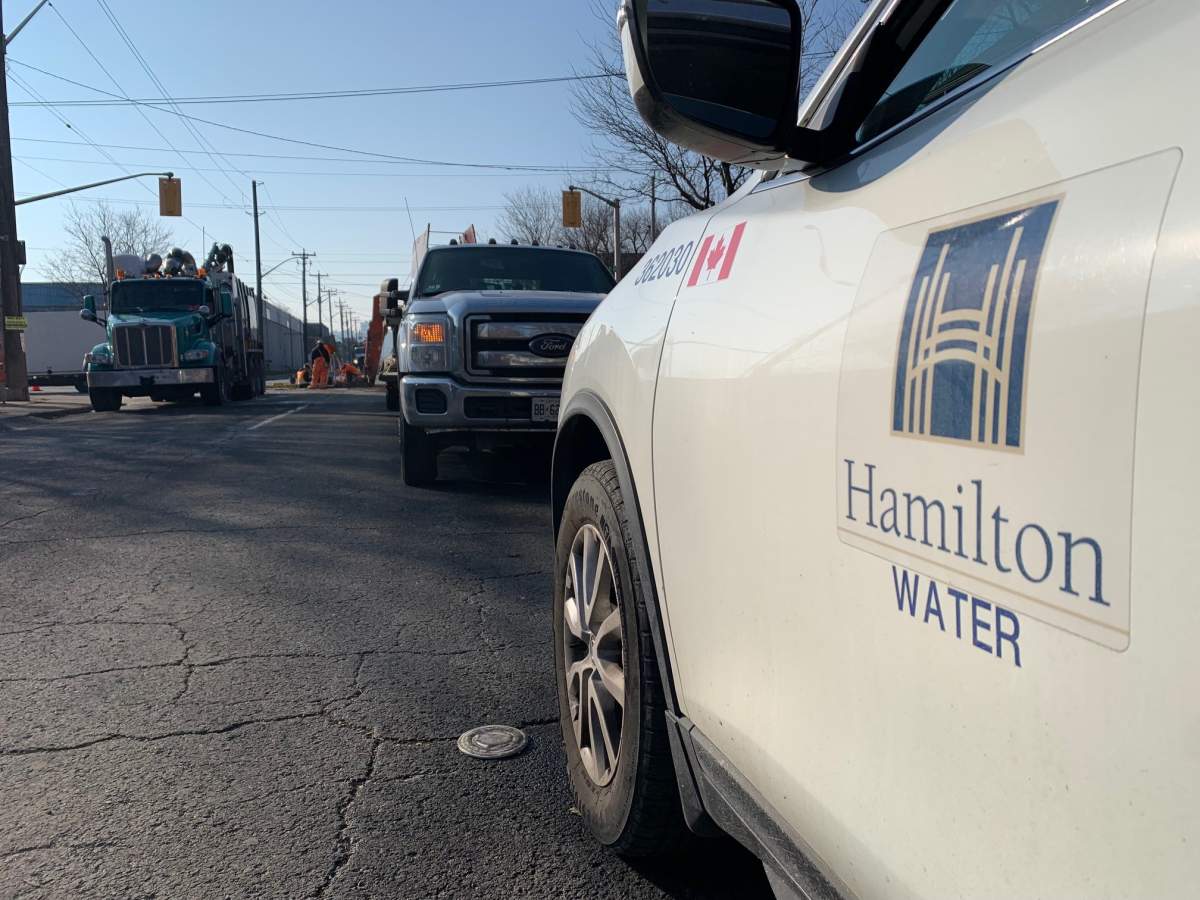 The city of Hamilton's director of water assured residents a draining water from a hole  .