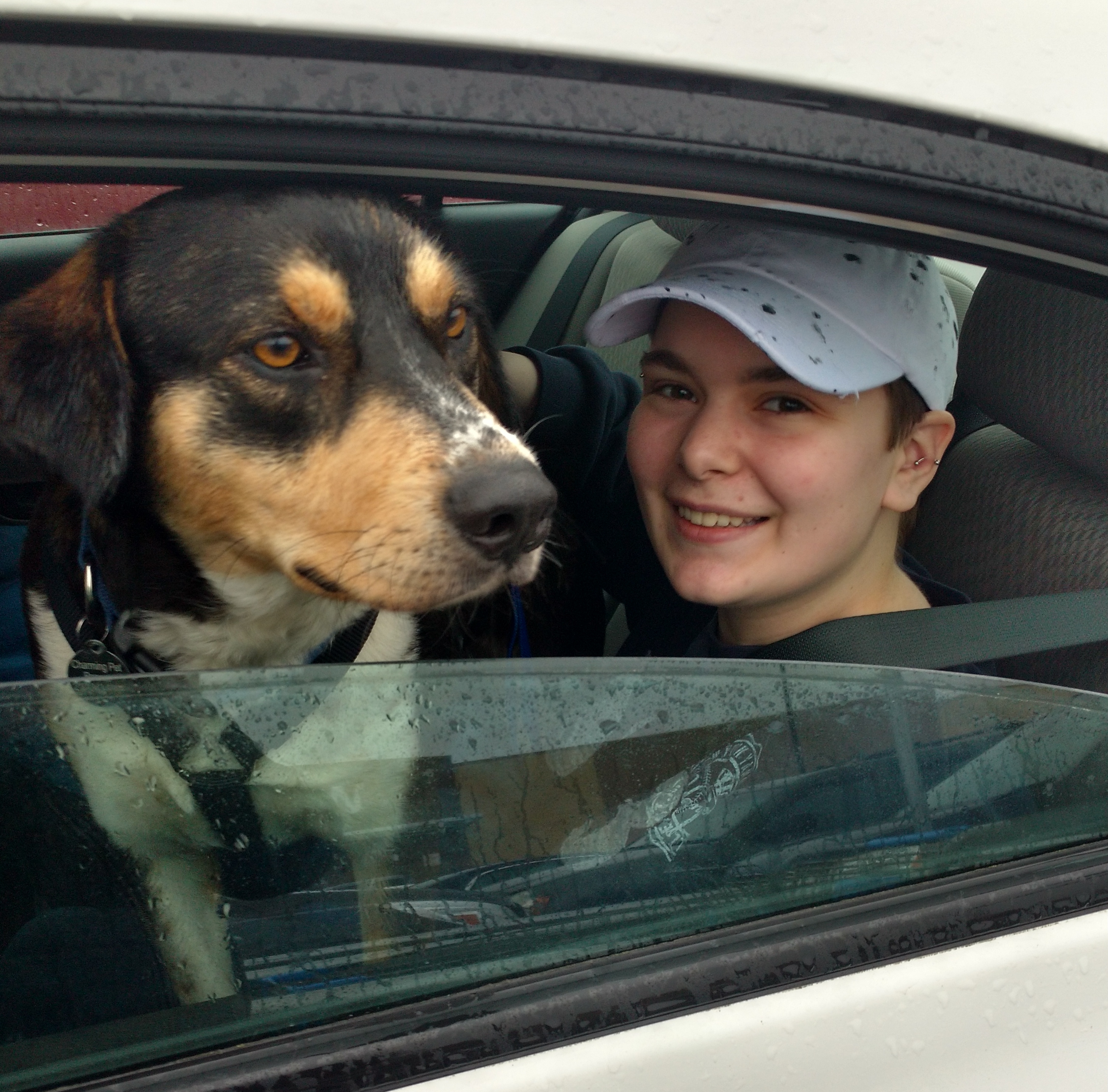 Jocelyn Stewart with her beloved dog – a rescue from Texas named Amani.