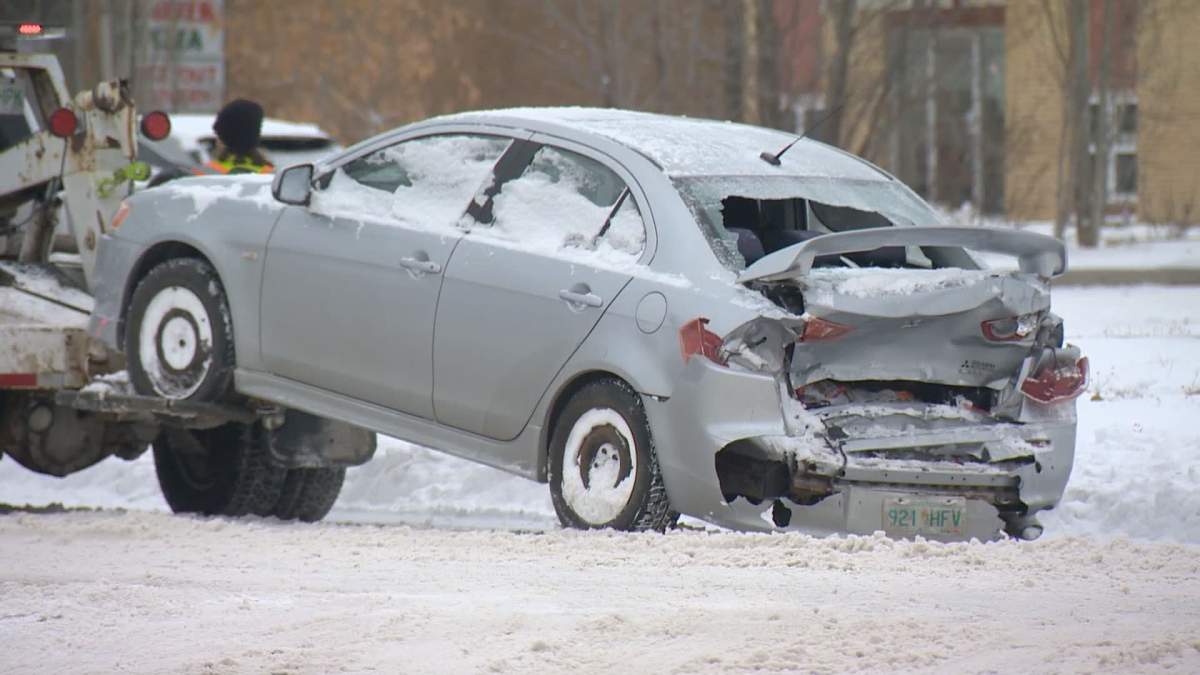Police were on the scene after the collision Tuesday afternoon.