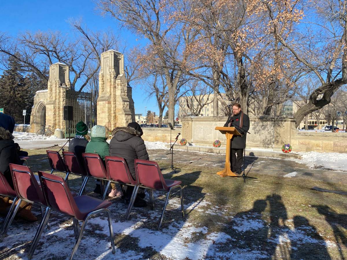 The University of Saskatchewan held a Remembrance Day Service at Memorial Gates on the USask campus.