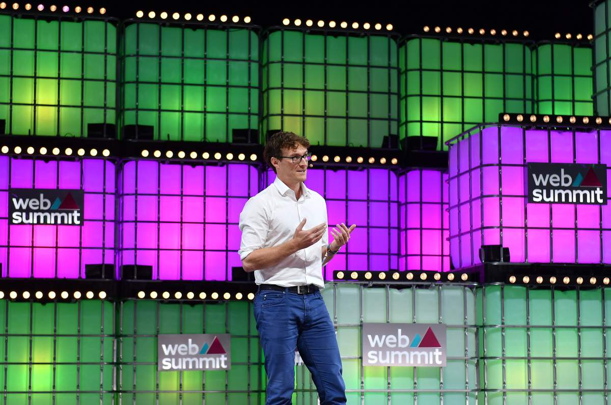 Web Summit founder Paddy Cosgrave addresses the crowd at Web Summit