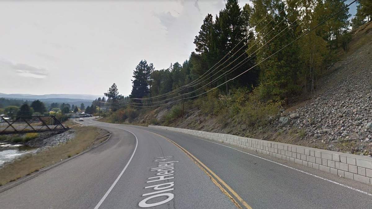 A photo showing a section of Old Hedley Road and Brown Bridge in Princeton, B.C.