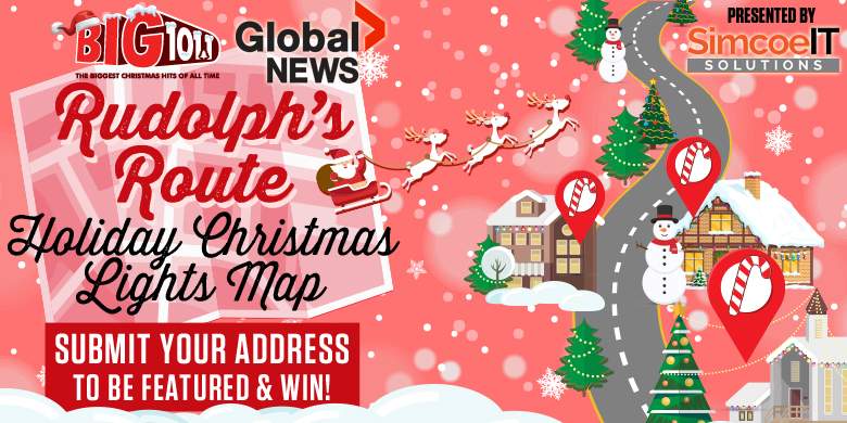 Barrie Christmas Lights Map. 