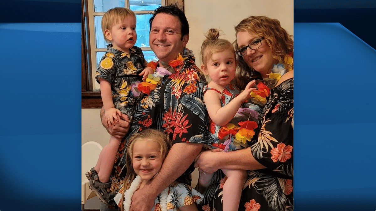 Justin Bianco with his wife Erin and their children (left to right) Logan, Ava, and Jade from Owen Sound. 