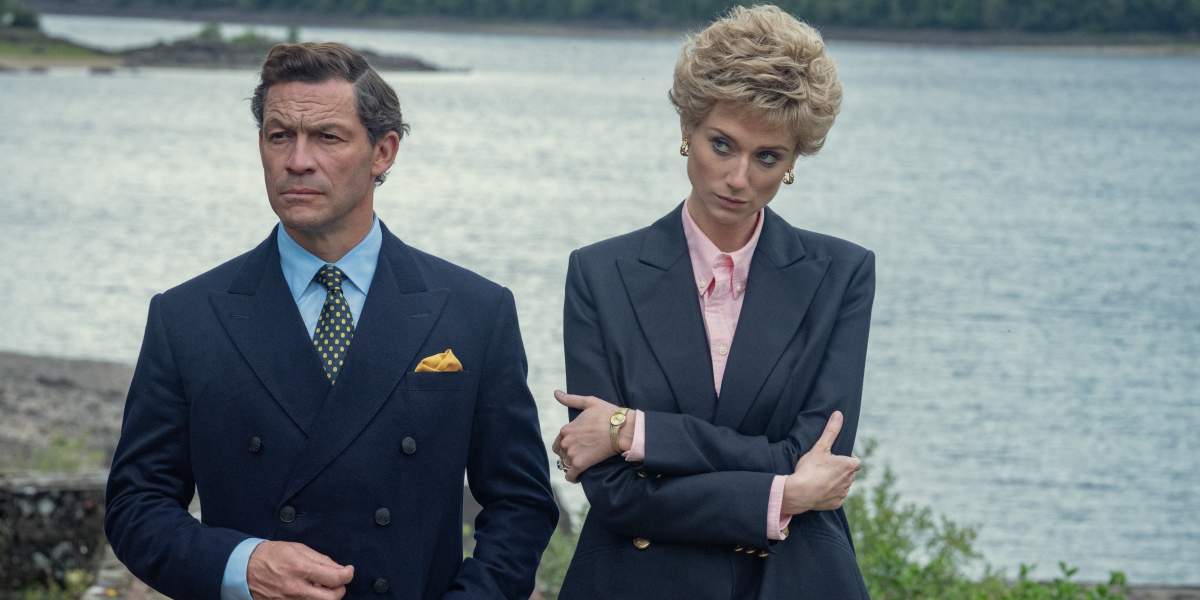 Dominic West and Elizabeth Debicki in "The Crown"