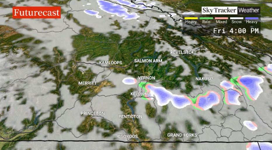 There is the chance of a few pockets of mixed precipitation pushing through on Thursday.