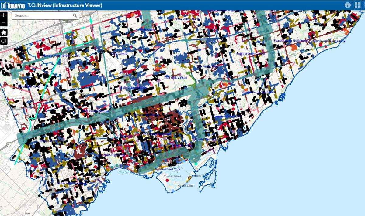 The City of Toronto website offers an interactive map showing planned construction projects.
