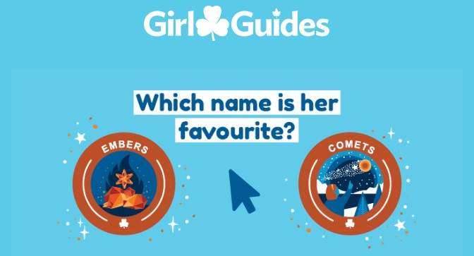 Girl Guide members are being asked to cast their vote for either "Embers" or "Comets" to replace the "Brownies" branch.