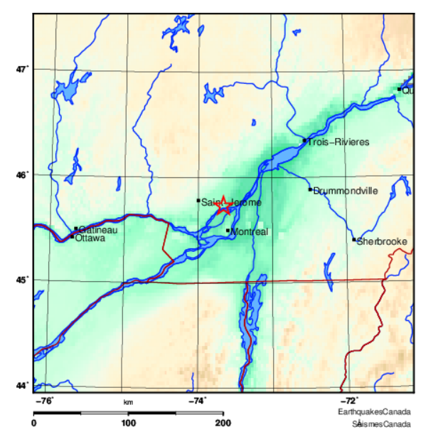A map showing where the minor earthquake took place late Monday, Nov. 14, 2022.