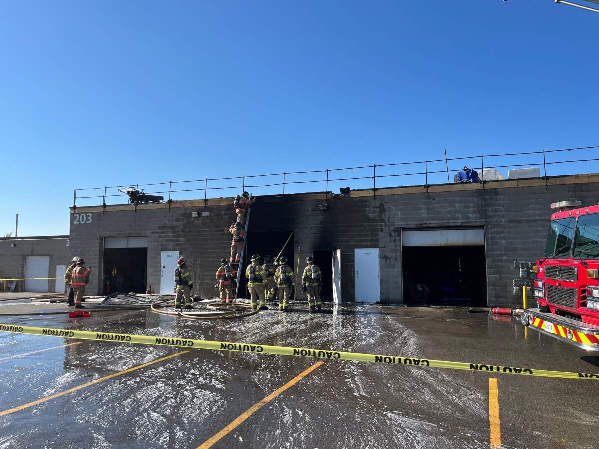 A fire broke out at 203 Exeter Road in London, Ont., on Wednesday Nov. 2, 2022.