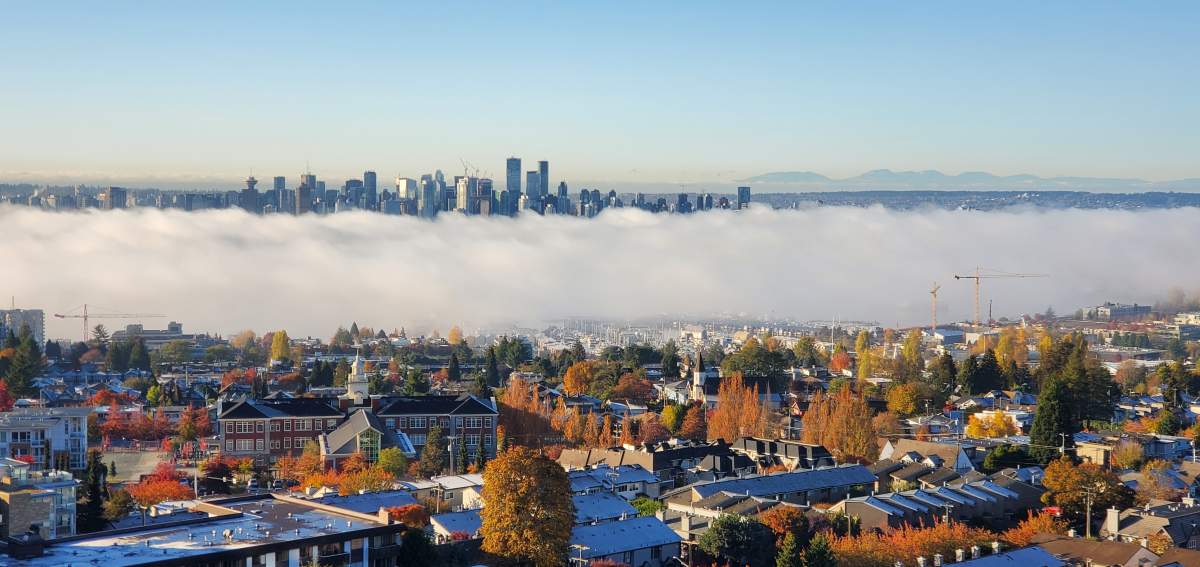Downtown Vancouver seen from Central Lonsdale in North Vancouver. 