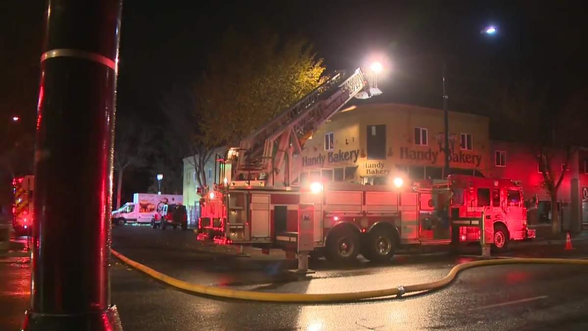 Edmonton Fire Rescue Services were called to Handy Bakery on 118 Avenue NW for reports of a fire on Nov. 1, 2022.