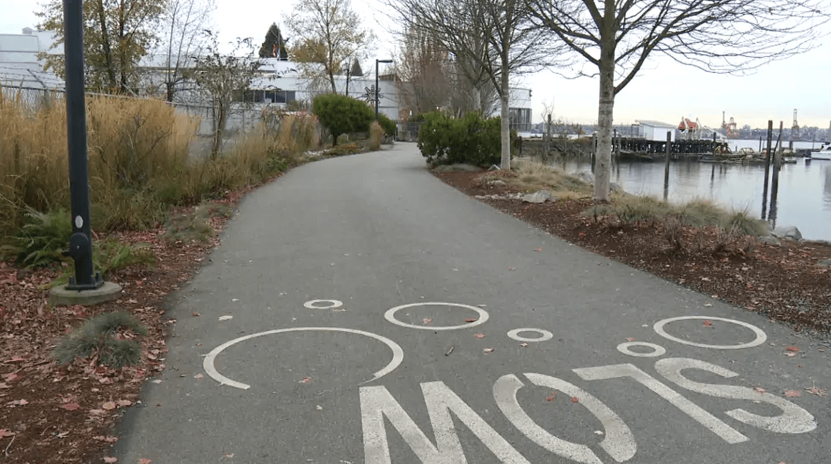 Police say the woman was pushed off her bike on the Spirit Trail on July 10. 