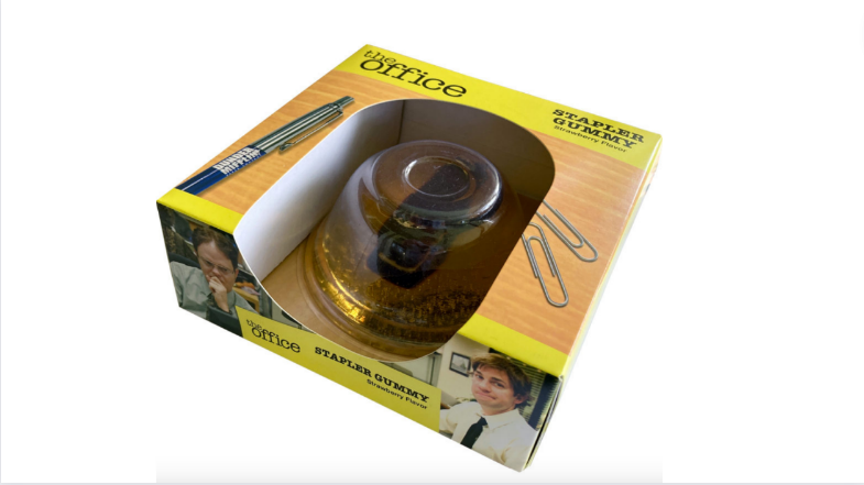 The office stapler gummy, in package.