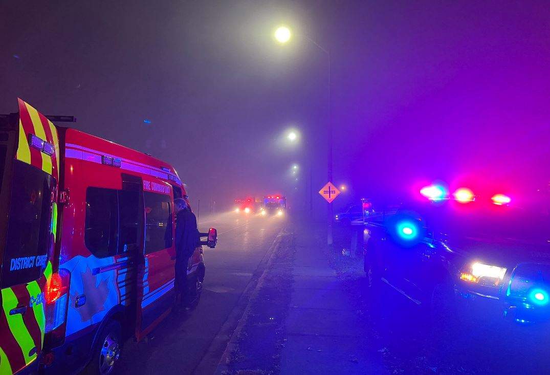 Crews on scene after a fire near Queen Street and McMurchy Avenue on Nov. 3, 2022.