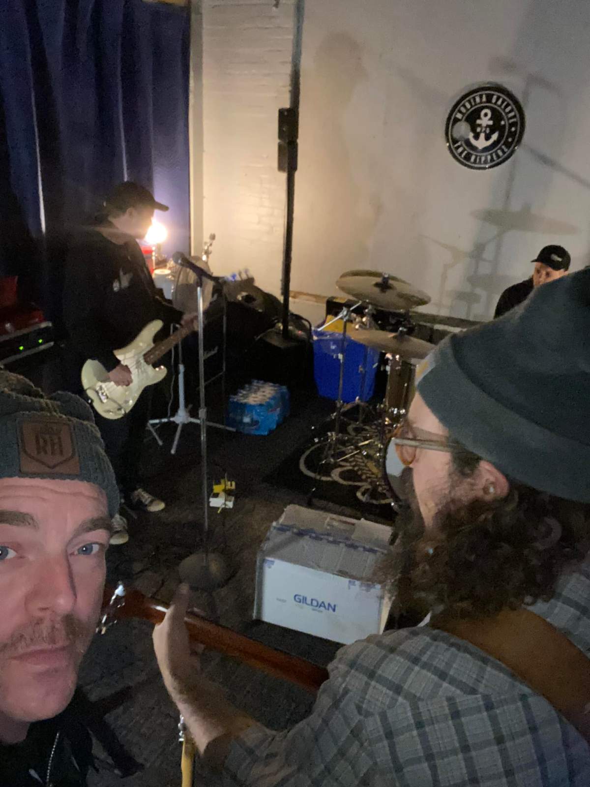Thomas (left) and The Ripperz in their current rehearsal space.