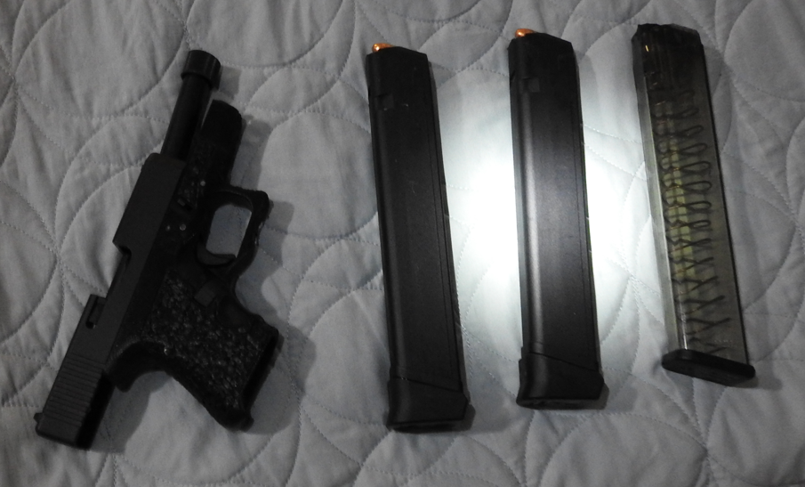 The loaded ghost gun police say they seized from a home in Woodstock, Ont. this week.