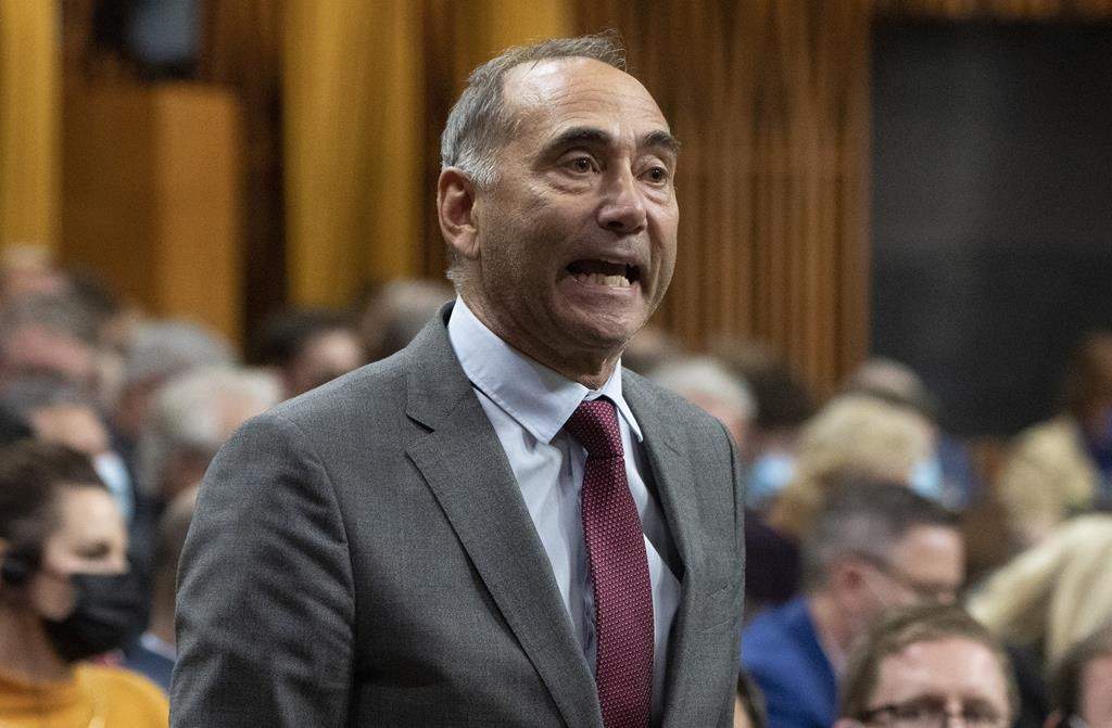 Conservative MP Richard Martel rises in the House of Commons, Thursday, November 25, 2021 in Ottawa. Bloc Québécois and New Democrat MPs are criticizing a Conservative colleague for refusing to help a Quebec family facing deportation and calling them "illegal refugees." .