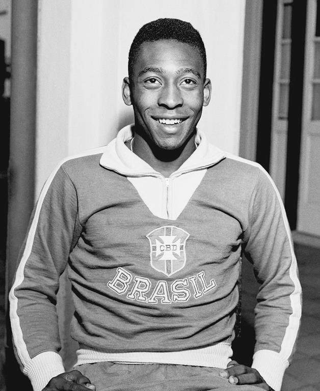 Brazil's Pelé wears his national team's jersey in Rio de Janeiro, Brazil, May 25, 1962.