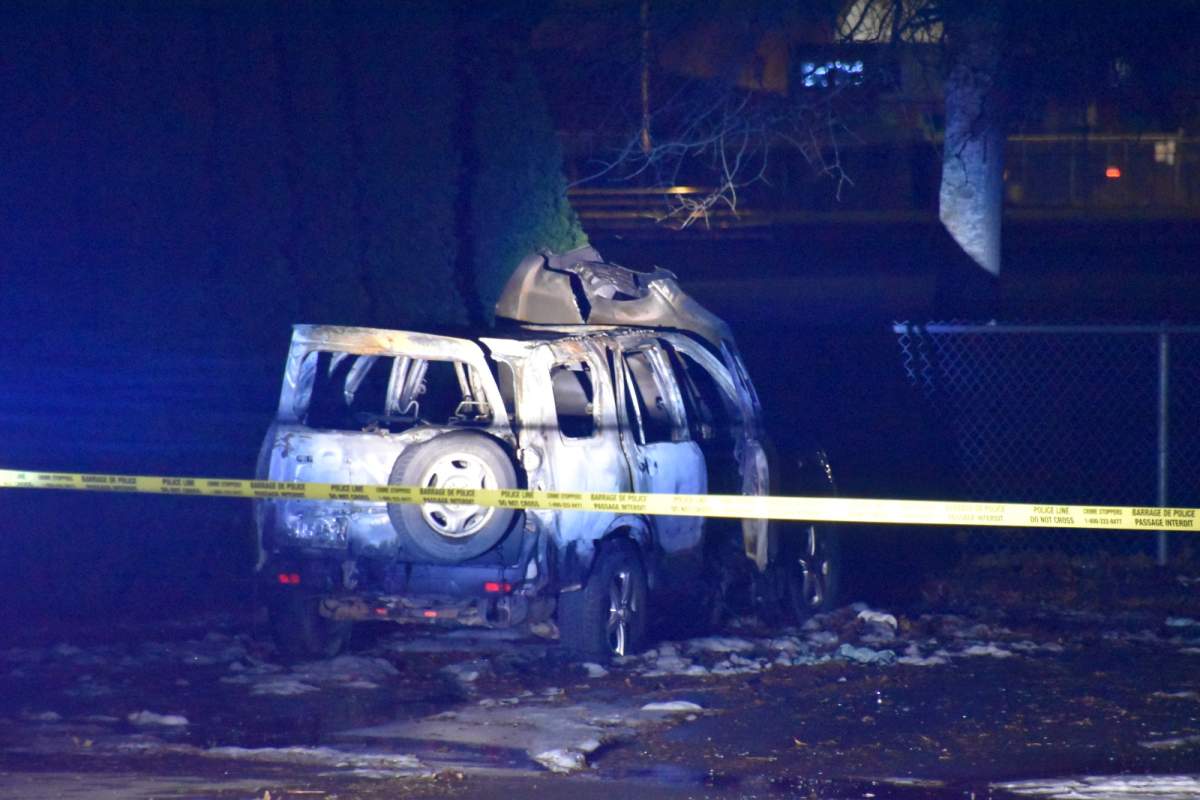 Burned out SUV in Chilliwack