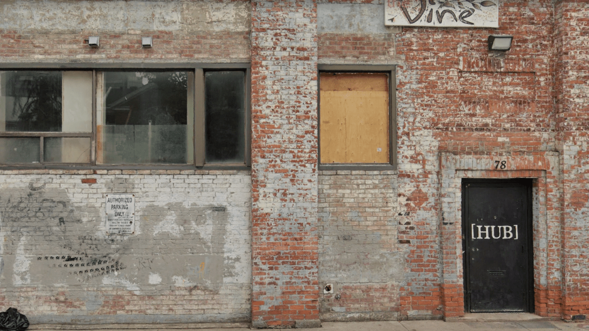 A stock photo of the Hub Hamilton on 78 Vine St. at Park Street North.