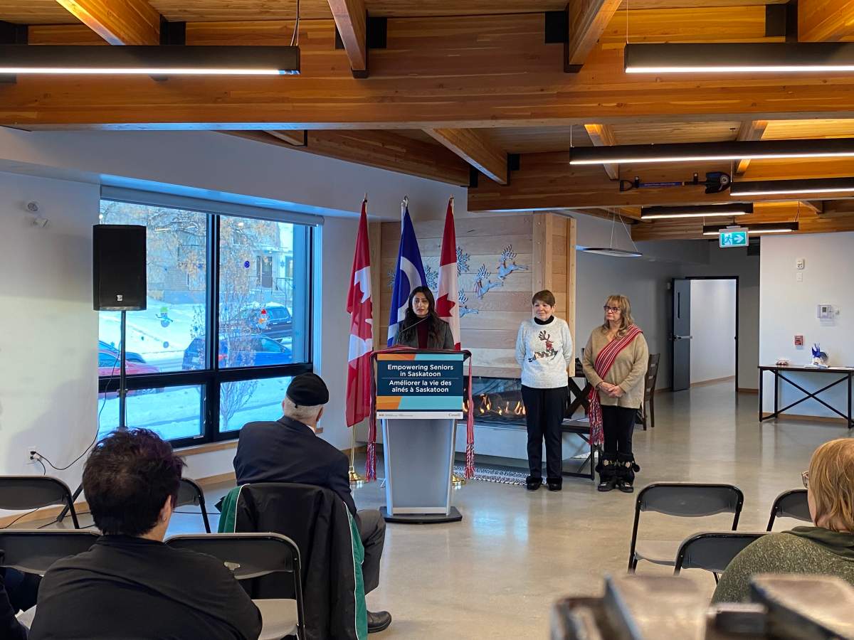 Minister for Seniors Kamal Khera announces funding initiatives to support Saskatoon seniors at Central Urban Métis Federation Inc.
