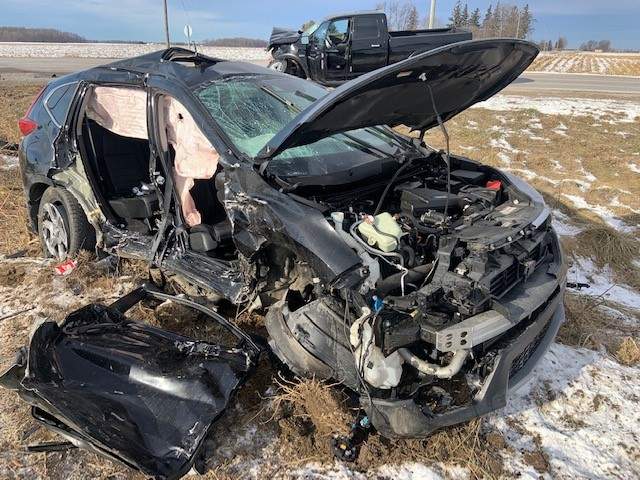 On Wednesday, at 11:30 a.m., OPP responded to a two-vehicle collision involving a pickup truck and an SUV on Morrison Line at Kippen Road, Huron East.