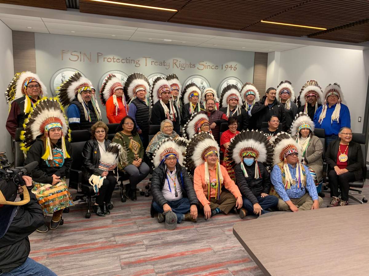Several First Nations came together at the FSIN office on Friday calling for a repeal of the Saskatchewan First Act.