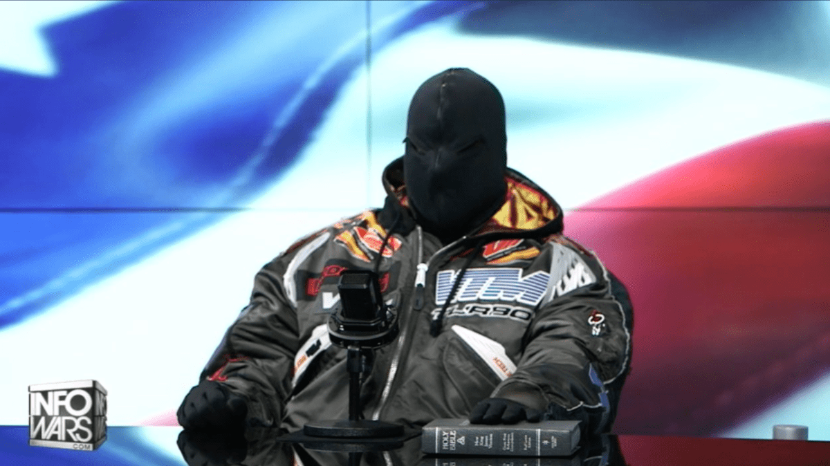 Kanye West during an InfoWars livestream on December 1, 2022.