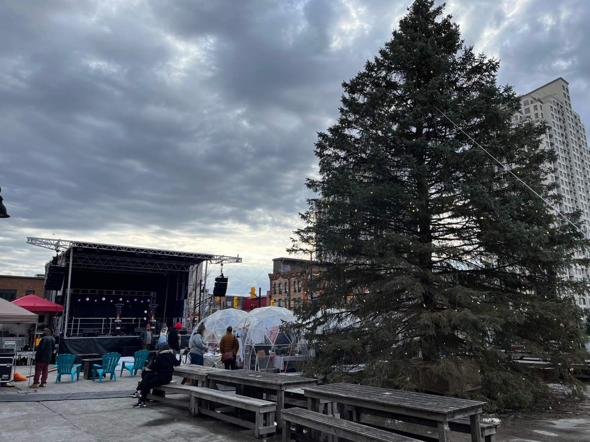 Take a step outside Covent Garden Market and you’ll find a massive Christmas tree surrounded by vendors and live entertainment.