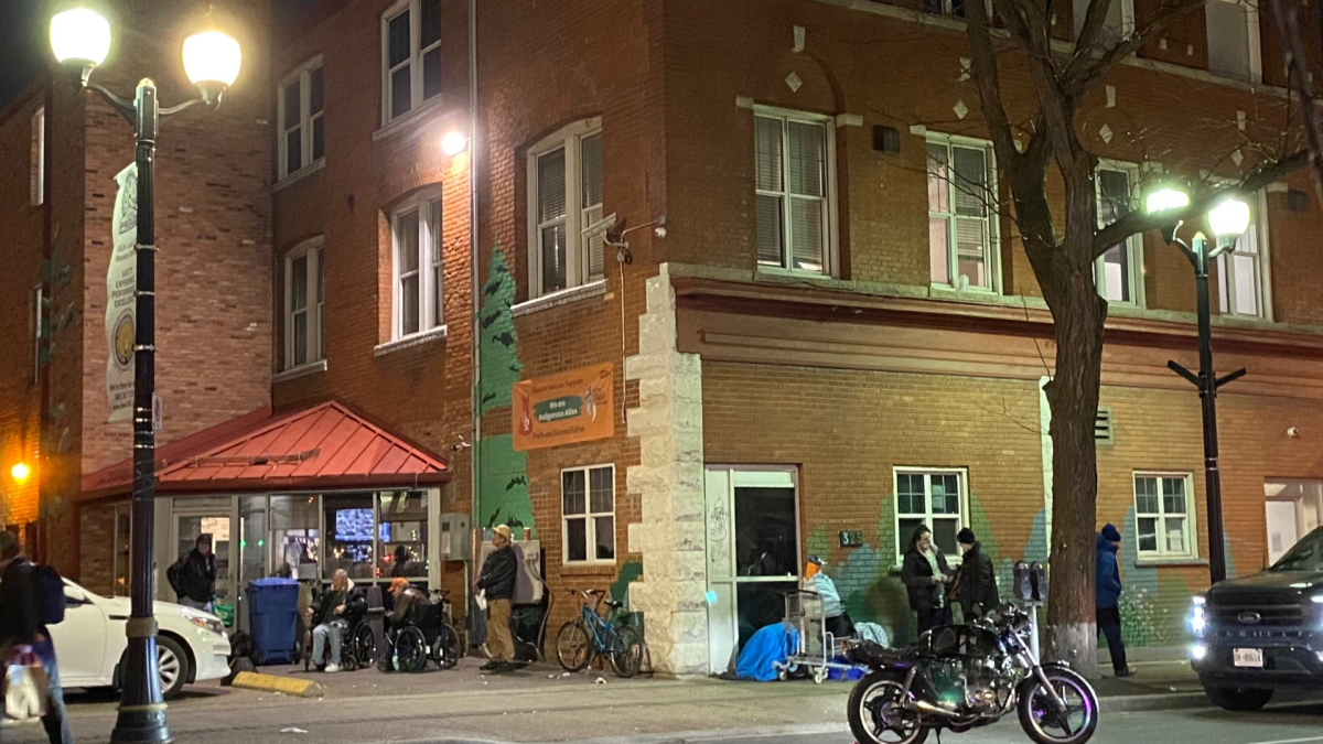 A picture of the Mission Services building on James Street North in downtown Hamilton Dec. 22, 2022. The city's shelters are struggling to mainatin and retain staff for the holiday season.
