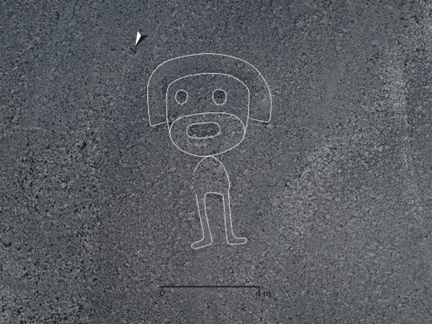 Image of a newly discovered Nazca line in Peru.
