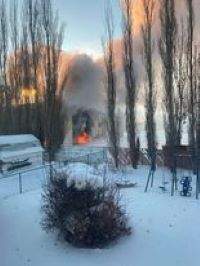 An apartment in Rosthern caught fire Thursday morning, affecting 10 families. Photo courtesy of Marjorie Halili.