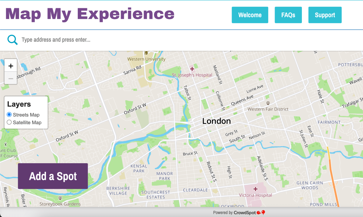 The main webpage for Anova's new sexual violence-tracking platform Map My Experience.