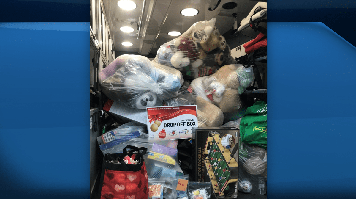 Simcoe County Paramedics collected 8,440 toys, 3,700 pounds of food and $17,700 in cash in their 2022 drive.