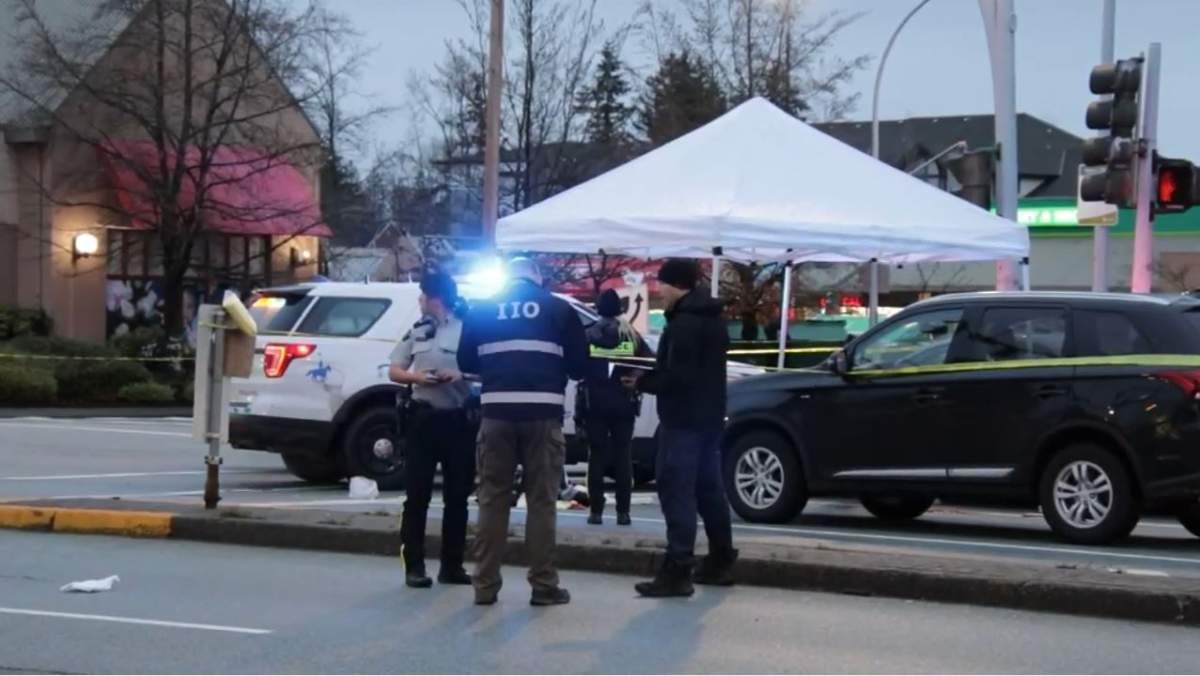 An IIO official was seen on Saturday talking to RCMP officers.