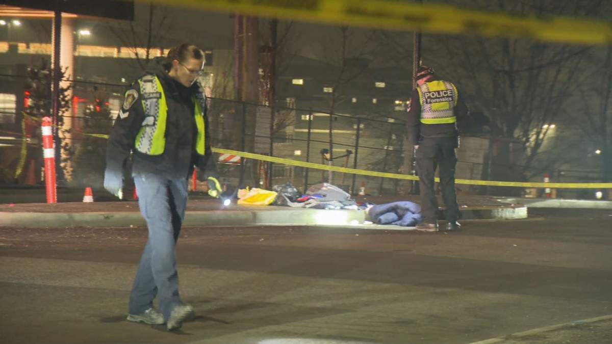 Surrey RCMP investigators were seen Friday night at a hit-and-run.