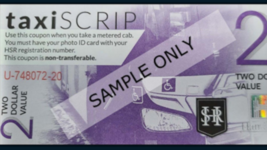 A photo of a Hamilton taxi scrip. Hamilton's auditor says the city's scrip program needs changes amid the potential for misuse by third parties.