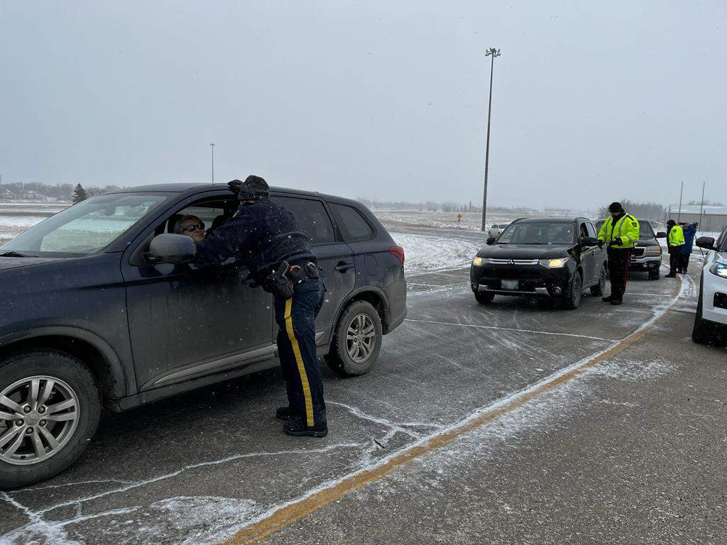 Officers conducting traffic stops. 
