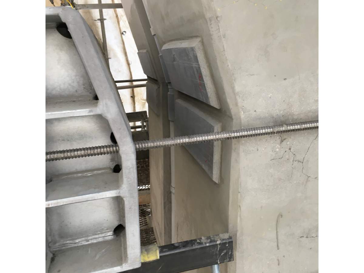 An image showing steel reinforcement of one of the 30 cracked piers on the Valley Line.