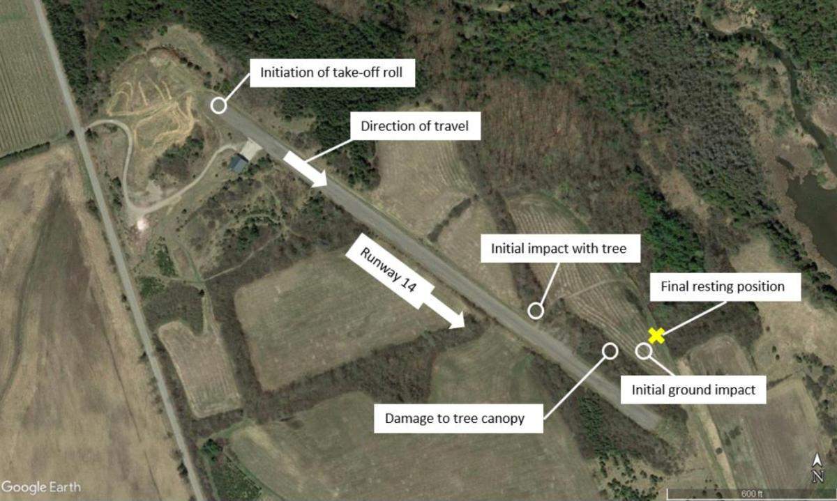 Flight of the plane crash at the Canton Aerodrome on Aug. 13, 2022.
