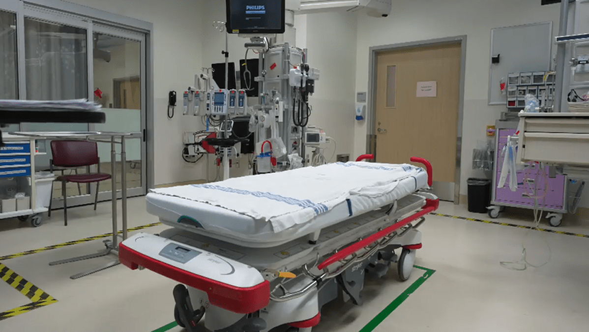 An empty bed is seen at the B.C. Children's Hospital in Vancouver on Wed. Dec. 21, 2022.