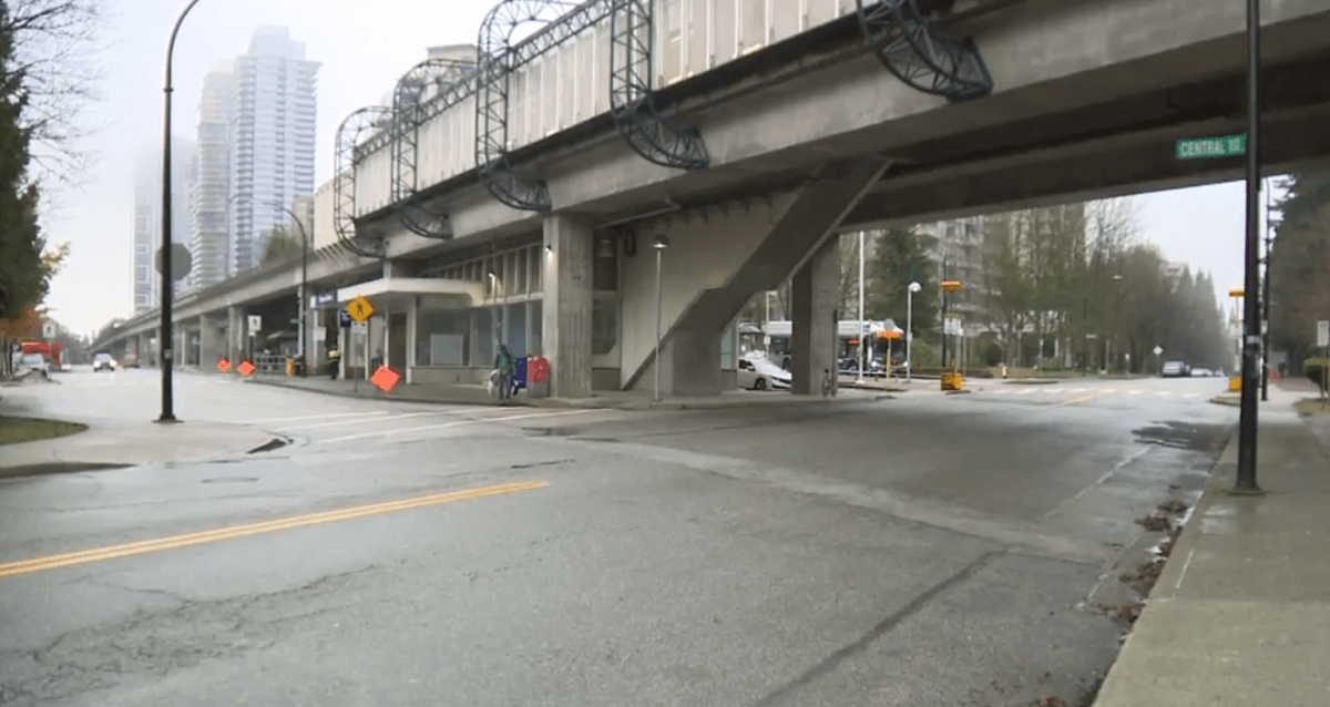 The intersection where a pedestrian was struck on Friday, leaving them with ultimately fatal injuries. 
