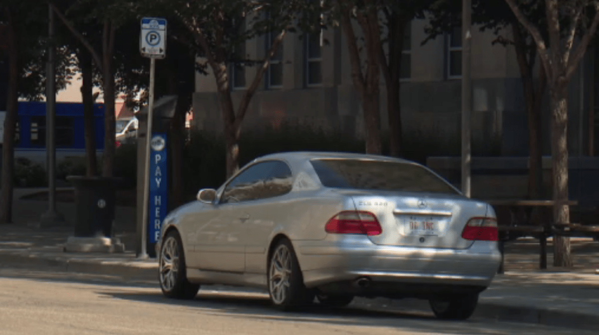 A car parking at a city-owned spot in August 2022. Edmonton city council voted for increased parking fees and other changes in budget deliberations Wednesday.