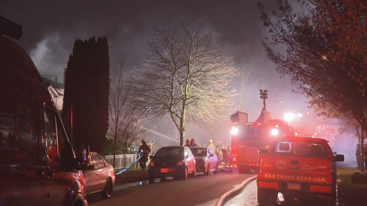 An East Vancouver neighbourhood had a large fire Friday night.
