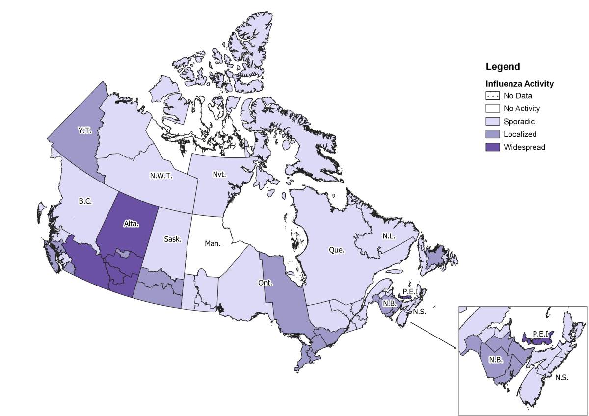 flu activity in Canada