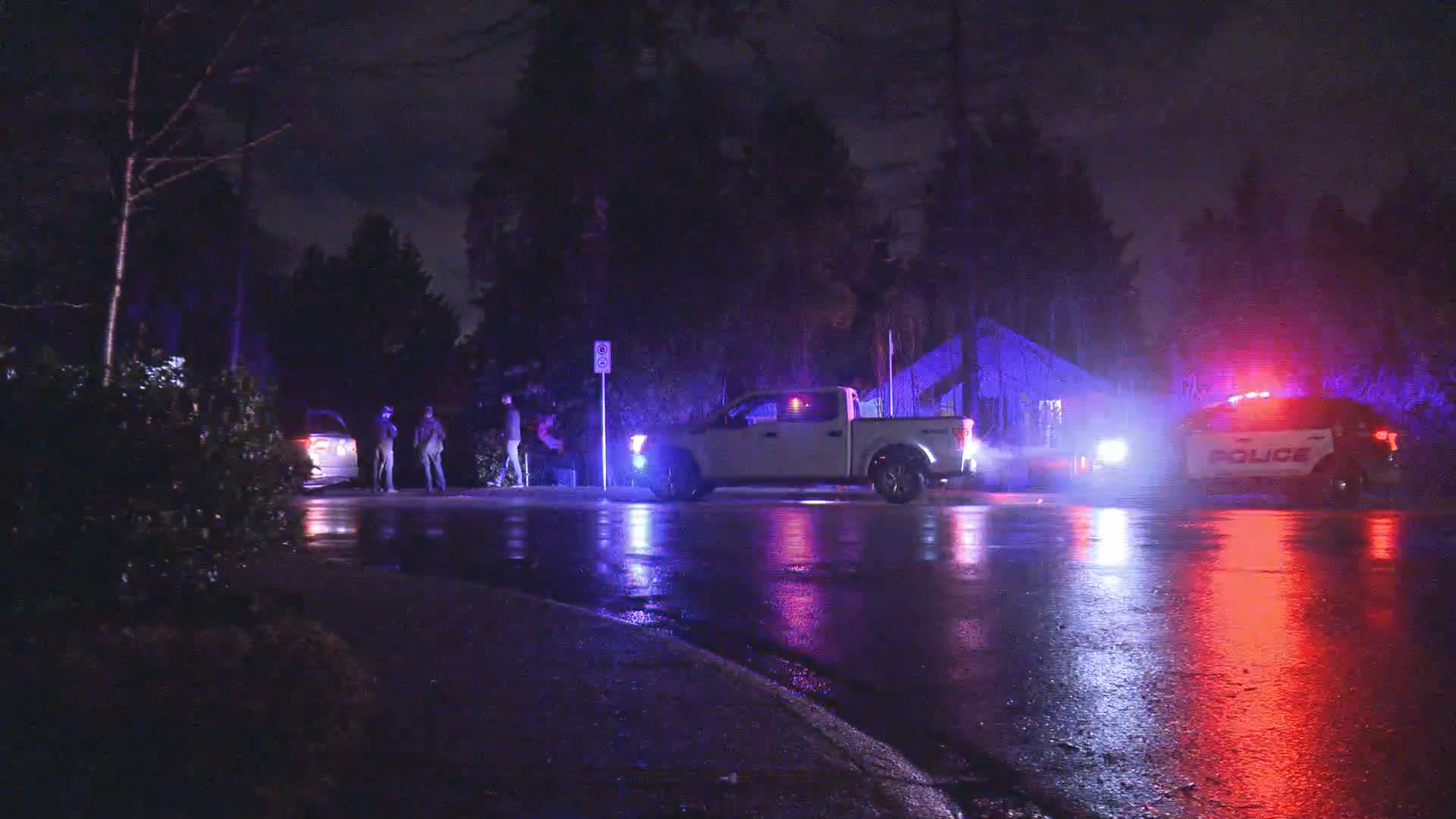 Police officials said officers have arrested one person at a home in Maple Ridge.